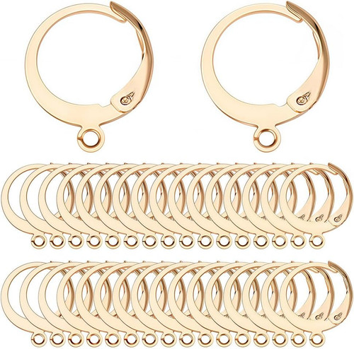 Leverback earring hooks - leverback, 18k