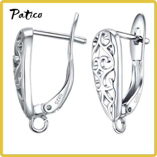 925 sterling silver ear hooks - silver,