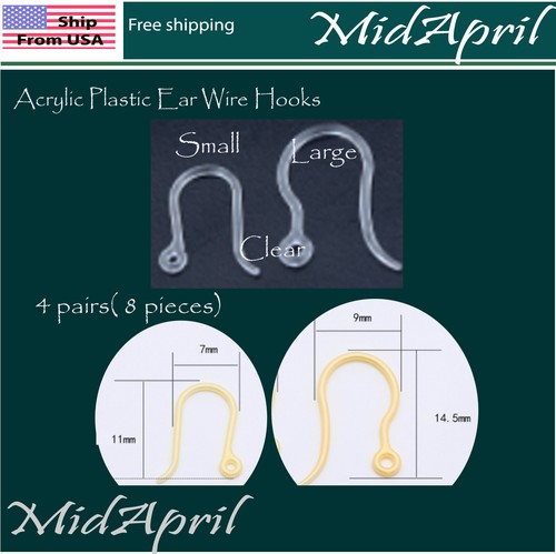 Acrylic plastic ear wire hooks - plastic,